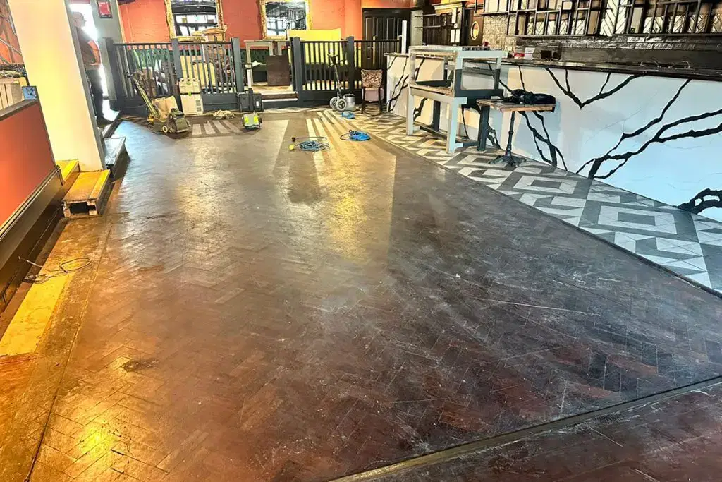 Warrington Pub floor before restoration